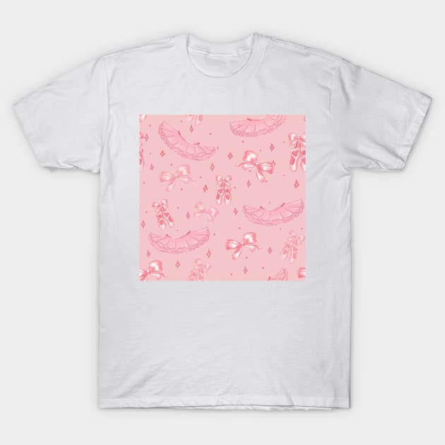 cute baby ballerina pattern pink T-Shirt by ArtInPi